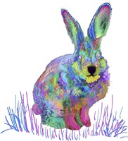 Psychedelic Rainbow Bunny Fine Art Print