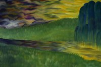 Willow Tree Yellow Sunrise Fine Art Print