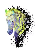 Yellow Zebra Head Fine Art Print