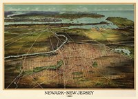 Birdseye View Of Newark, New Jersey 1916 Fine Art Print