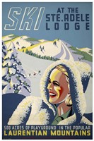 Ski at the Ste. Adele Lodge Fine Art Print