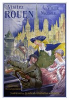 Visitez Rouen, French Vintage Poster Bonnet, Visitez Rouen 1910 Fine Art Print