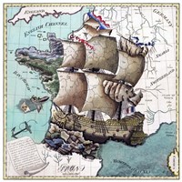 Map Of France As A Ship -1796 Fine Art Print