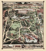 Map Of New York City's Central Park 1860 Fine Art Print
