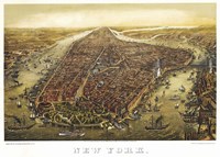 New York Map 1874 Fine Art Print