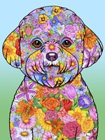 Flowers Bichon Frise Fine Art Print