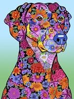 Flowers Doberman Fine Art Print
