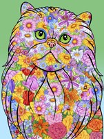 Flowers Persian Cat Fine Art Print