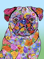 Flowers Pug Fine Art Print