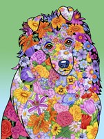 Flowers Shetland Sheepdog Fine Art Print