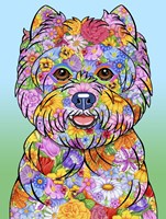 Flowers Westie Fine Art Print