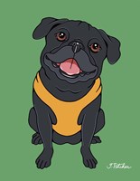 Pug Black Fine Art Print