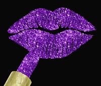 Purple Glitter Lipstick Framed Print