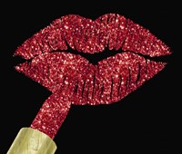 Red Glitter Lipstick Fine Art Print