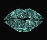 Teal Glitter Kiss Fine Art Print