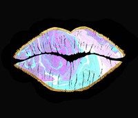 Marble and Gold Lips Fine Art Print