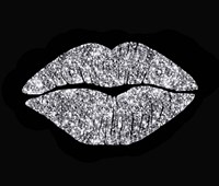 Silver Glitter Kiss Framed Print