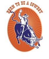 Born To Be A Cowboy Rodeo Steer Fine Art Print