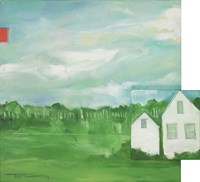 Landscape With Red Block Fine Art Print