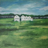 Settlement By Field Fine Art Print