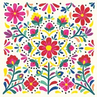 Floral Fiesta White II Fine Art Print