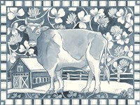 Farm Life II Stripe Border Fine Art Print