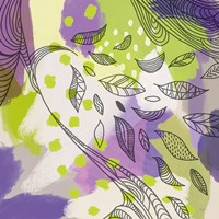 Bright Life II Purple Yellow Line Crop Fine Art Print