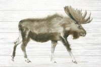 Dark Moose on Wood Crop Fine Art Print