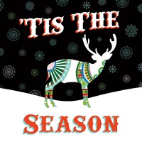 Mod Holiday on Black III Fine Art Print