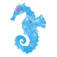 Seahorse 2 Blue Fine Art Print