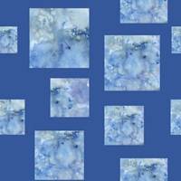 Square Pattern On Dark Blue Fine Art Print