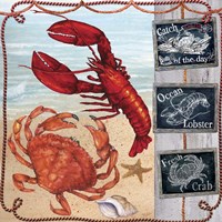 Beach Scene Blackboards Fine Art Print