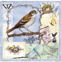 Natural Bliss Birds-Blue Fine Art Print