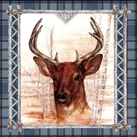 Birch Frame Plaid- Deer Fine Art Print