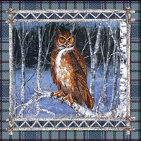 Birch Frame Plaid-Owl Fine Art Print