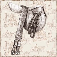 English Saddle Toile Background Fine Art Print