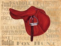 English Saddle-Words Tea Bkgrnd Fine Art Print