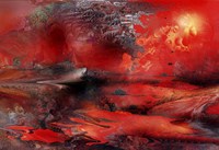 Volcano Planet Red Fine Art Print