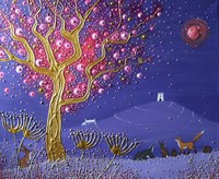 Blood Moon Over The Tor Fine Art Print