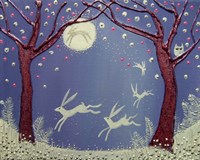 Dance Of The Moon Hares Fine Art Print
