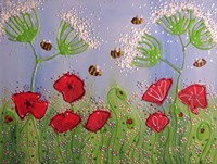 Poppies And Bees Fine Art Print