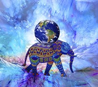 Earth On Elephant Fine Art Print