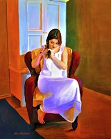 Lady Sitting On A Chair Fine Art Print