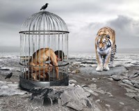 Man In Cage Fine Art Print