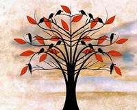 Black Birds on Tree Fine Art Print
