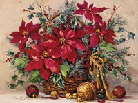 Holiday Poinsettia Basket Fine Art Print