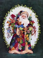Patchwork Santa Fine Art Print