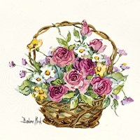 Rose Basket Miniature Fine Art Print