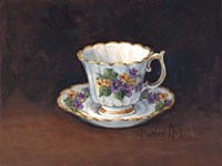 Viola Bouquet Teacup Fine Art Print