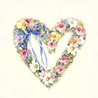 Pink Ribbon Heart Wreath Fine Art Print